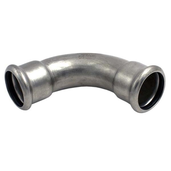 Коліно прес нержавійка (2 муфти) RM Inox PRES Ø 108/90° мм
