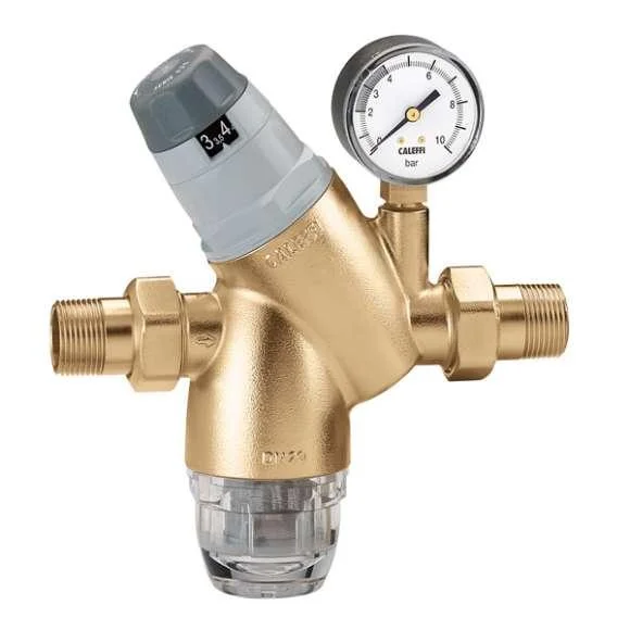 Редуктор тиску CALEFFI Ø 1" зі шкалою, з фільтром, без манометра