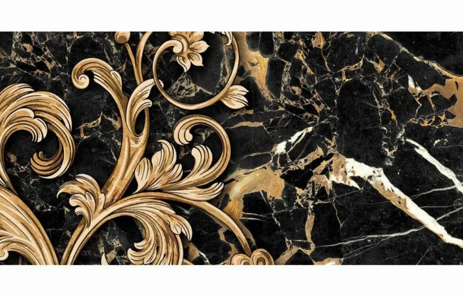 Декор Saint Laurent Decor №3 Чорний 300x600x9 Golden Tile