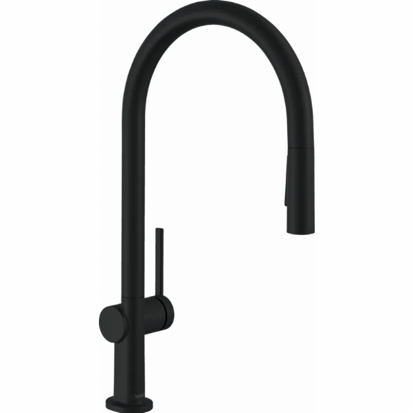 Змішувач для кухонної мийки Hansgrohe Talis M54 з висувним виливом, чорний матовий