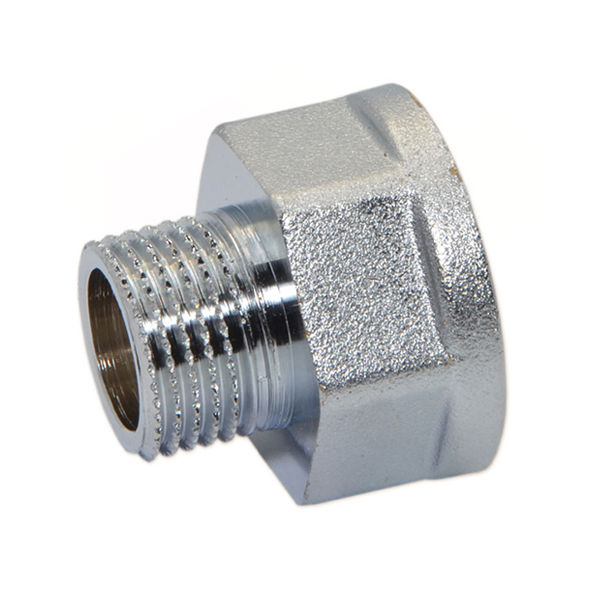 Переходник хромированный Pattaroni Ø 1/2"×3/4" зовн.- внутр. різьба (під ключ)
