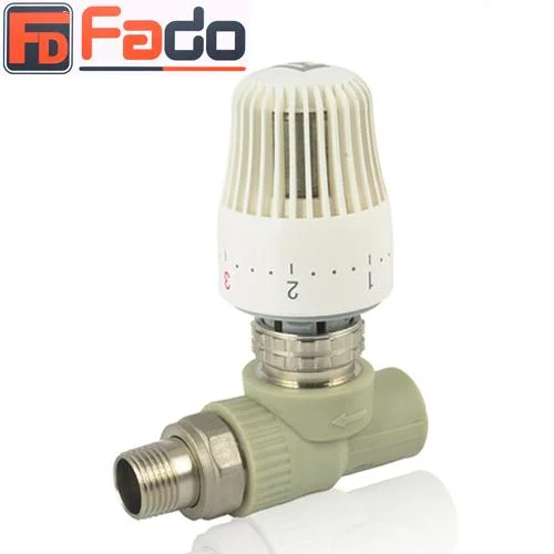 ППР Кран радиаторный прямой Fado Ø 20×1/2" с термоголовкой