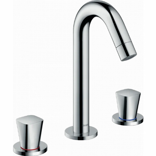 Змішувач Hansgrohe Logis для раковини на 3 отвори із зливним гарнітуром, хром 71133000