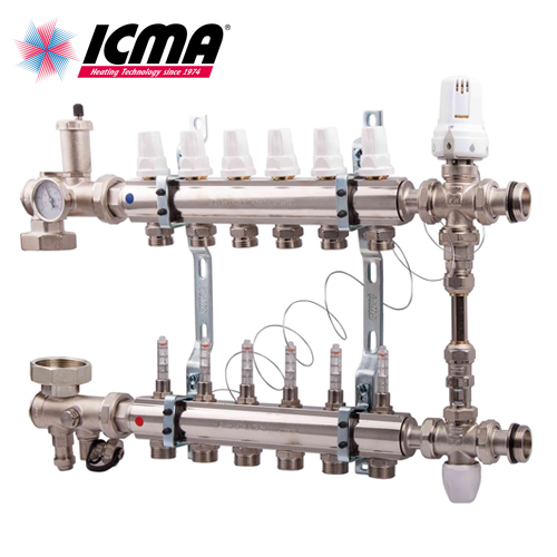 Колектор зі змішувальним вузлом ICMA 1"x3/4" - 7 виходів