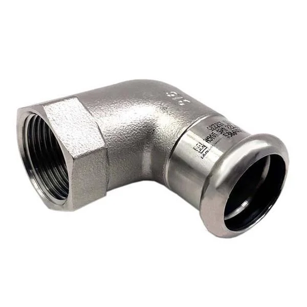 Коліно прес нержавійка RM Inox PRES Ø 15×3/4" внутрішня різьба