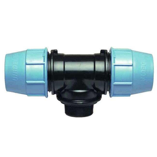 Трійник Unidelta PN16 PP-B Ø 75x2 1/2"x75 мм, зовнішня різьба
