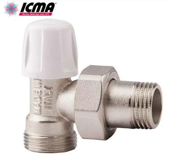 Кран радіаторний ICMA 1/2" кутовий нижній фітинг під