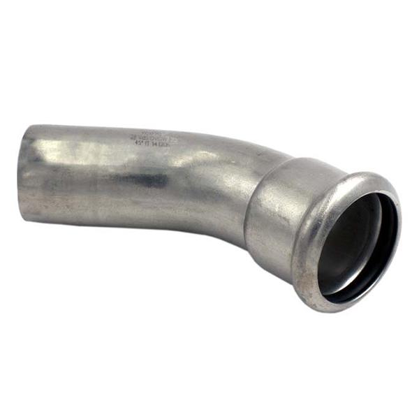 Коліно прес нержавійка (1 муфта) RM Inox PRES Ø 42/45° мм