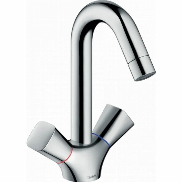 Змішувач Hansgrohe Logis для раковини з двома рукоятками без зливного набору, хром 71221000