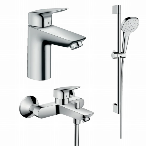 Набір змішувачів для ванни 3 в 1 Hansgrohe Logis 71400113 (71100000, 26584400, 71400000)