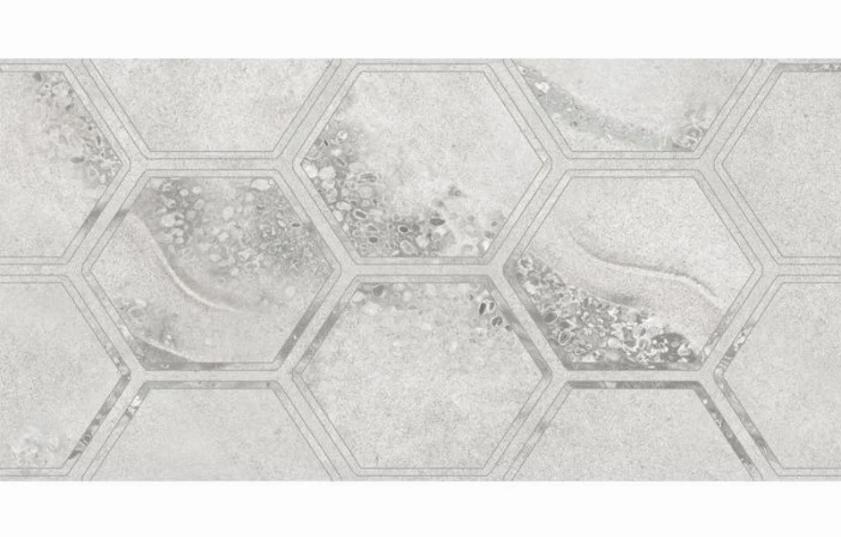 Декор Fusion Гексагон Сірий 300x600x9 Golden Tile