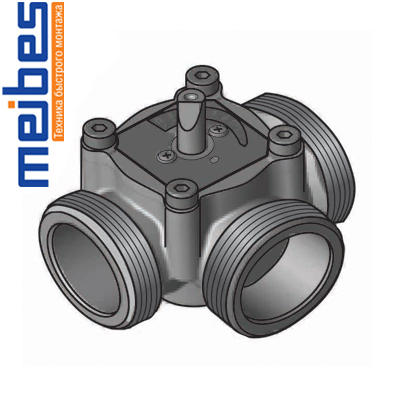 Трехходовой клапан Meibes ЕМ3-40Е-18 Ø 1-1/2", Kvs=18,0 м3/ч