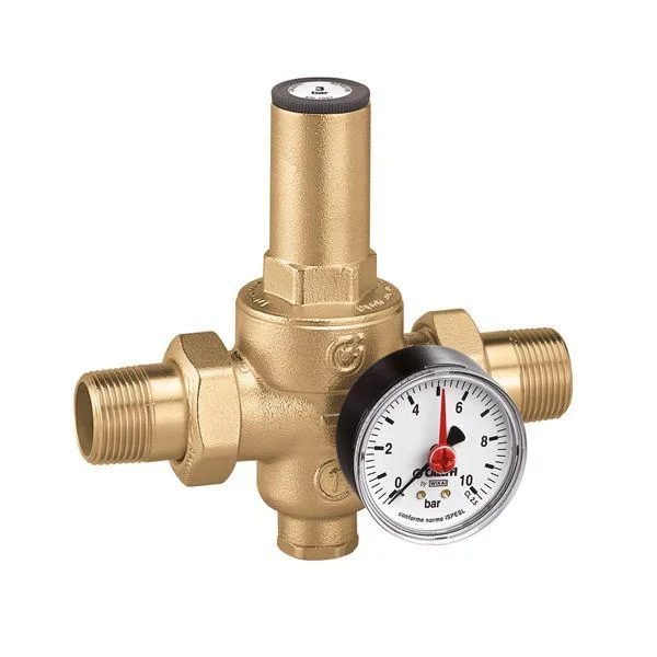 Редуктор тиску CALEFFI Ø 3/4" з американками і манометра