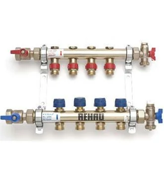 Колектор REHAU HKV Ø 1"×3/4" EK -12 контурів (без витратомірів)