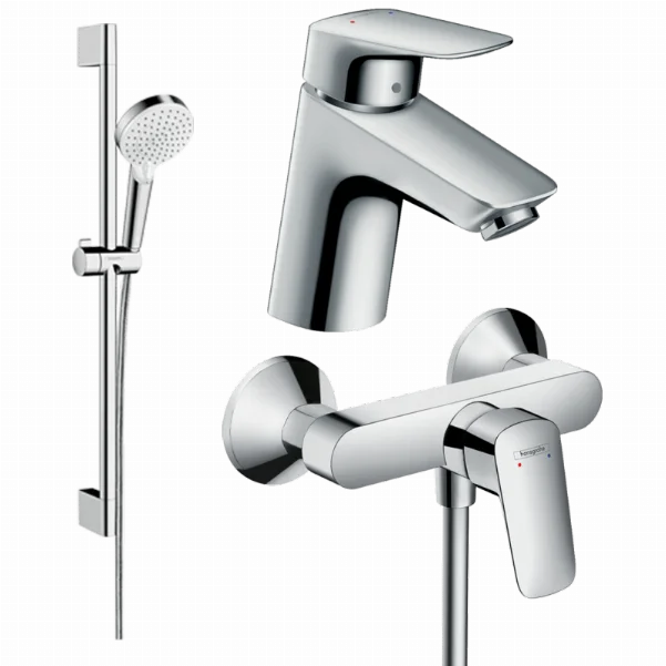 Набір змішувачів для душу 3 в 1 Hansgrohe 20200006 (26534400, 71078000, 71600000)