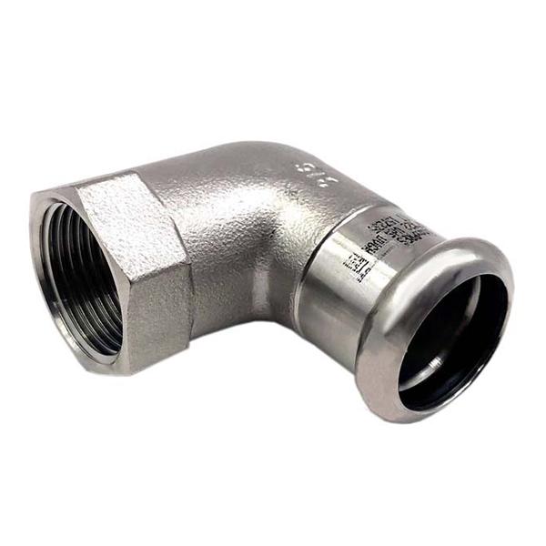 Коліно прес нержавійка RM Inox PRES Ø 42×1-1/2" внутрішня різьба