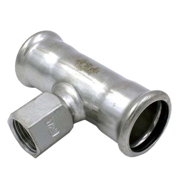 Трійник прес нержавійка RM Inox PRES Ø 42×1"×42 мм, внутрішня різьба