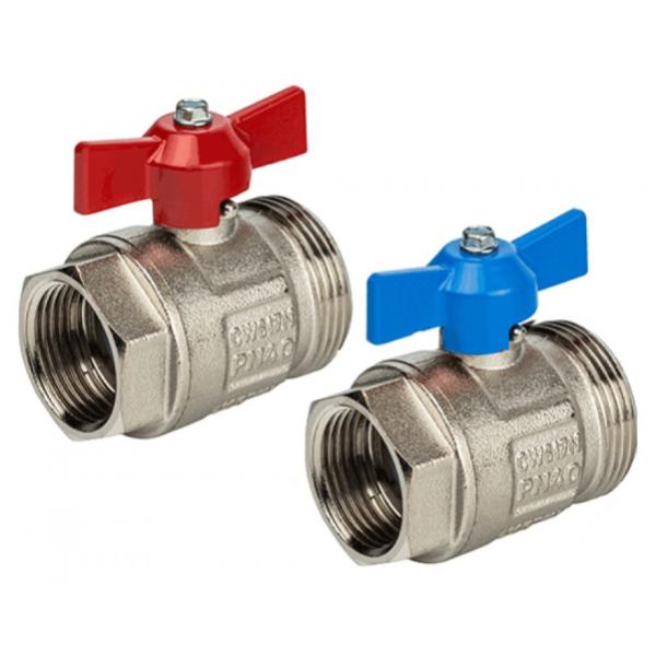 Комплект кульових кранів KERMI 1"х1-1/4" (для колекторів)
