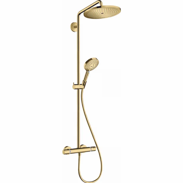 Душова система Hansgrohe Croma Select S Showerpipe 280 1jet з термостатом, золото 26890990