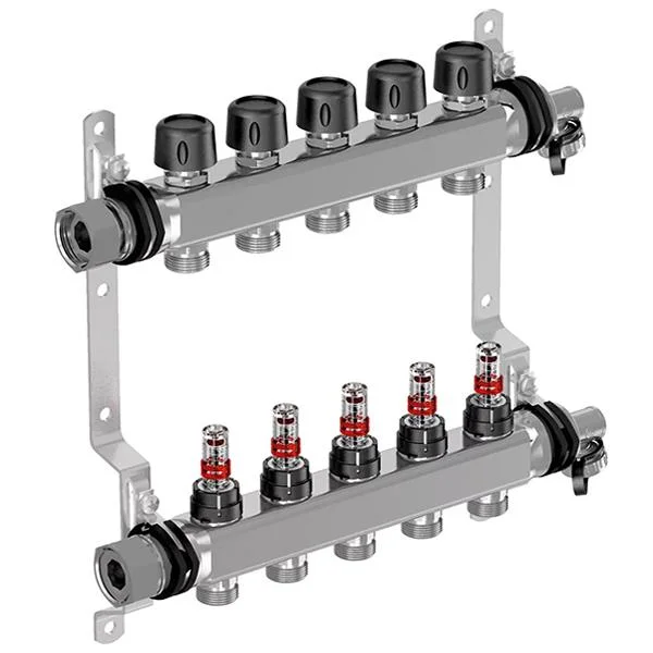 Коллекторная группа Uponor Vario S Ø 1×3/4″ EK - 10 контуров (с расходомерами)