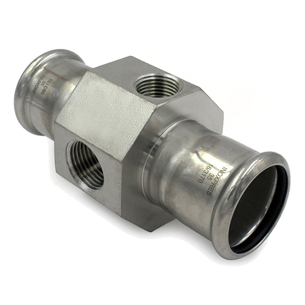 Муфта прес нержавійка RM Inox PRES Ø 108 мм, з отворами Ø 1/2"