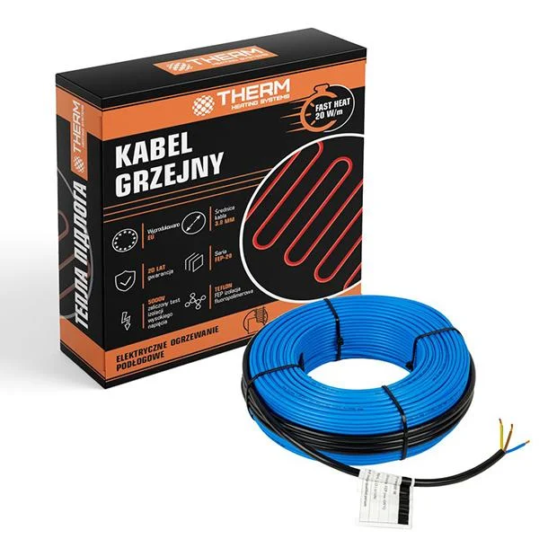 Кабель нагрівальний Therm FEP - 20 Вт, S=1,0 м2, L=10 м