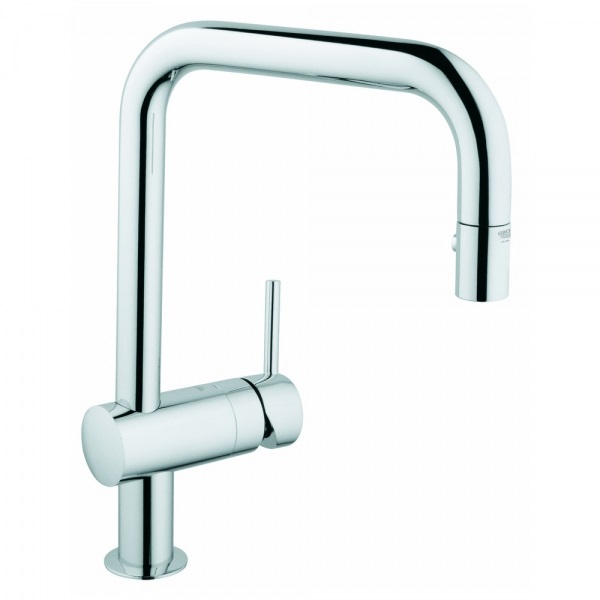 Змішувач для кухні Grohe Minta з висувним U-вилив/лійкою, хром
