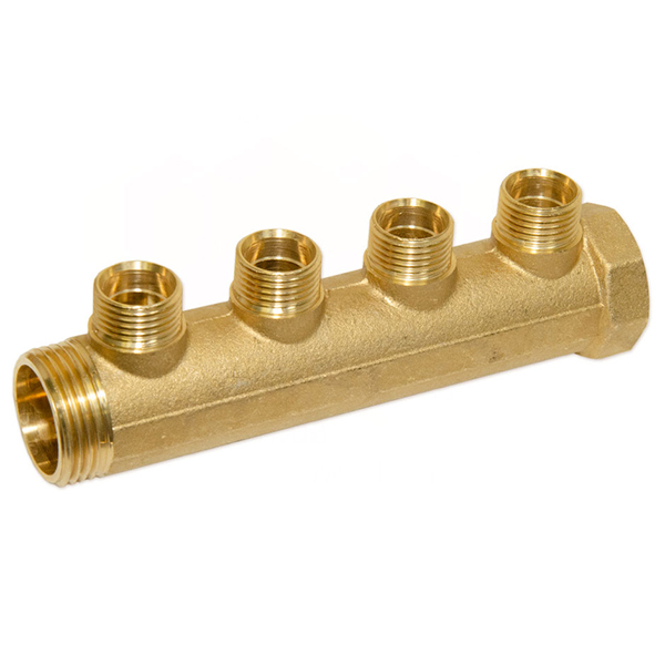 Коллектор латунный Bianchi Ø 1"×1/2" - 4 контура, I=36 мм