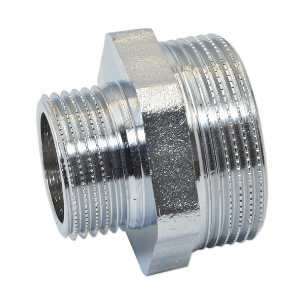 Ніпель редукційний хром Pattaroni Ø 1"×1-1/2" зовнішня різьба