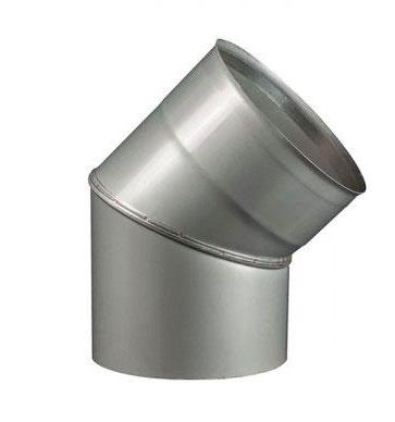 Коліно для димоходу Ø 200/45° мм (сталь AISI 1,0 мм)