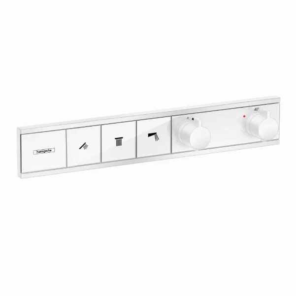 Термостат Hansgrohe RainSelect 15381700 на 3 споживача, для душа, хром, матовий білий