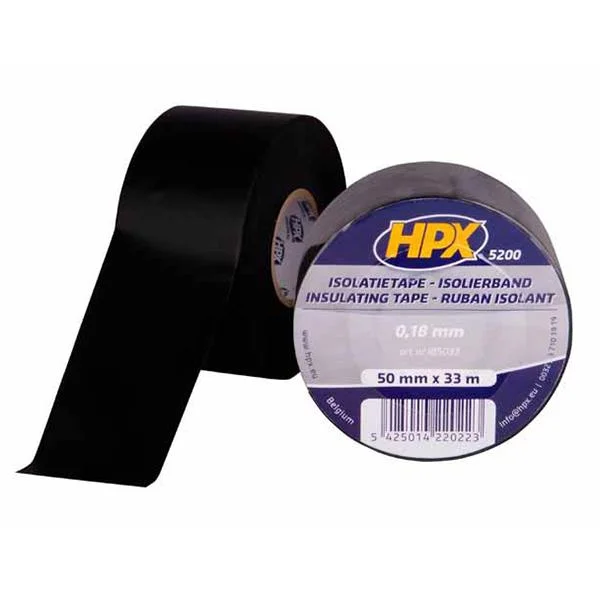 Лента ПВХ изоляционная HPX 5200 - 50 мм х 33 м (черная пленка)