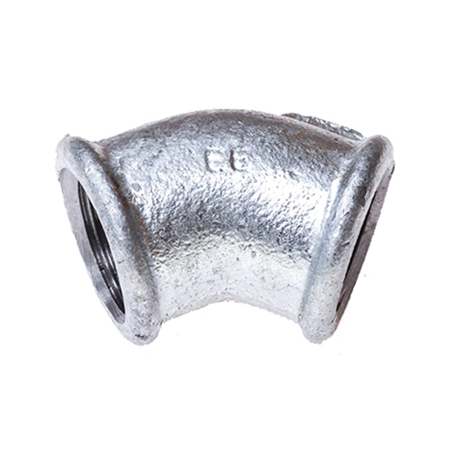 Коліно чавунне оцинковане Berg Montana Ø 2"×45° внутр.- внутр. різьба