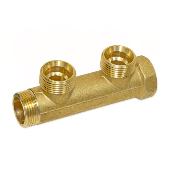 Колектор латунний Bianchi Ø 3/4"×3/4" EK - 2 контури, I=50 мм (ADZ Brass)