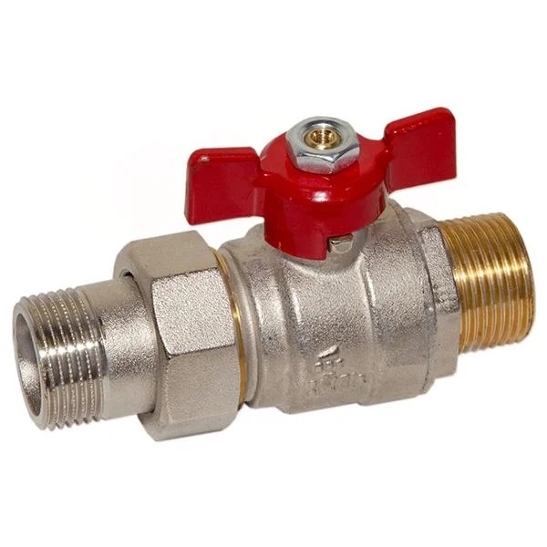 Кран-американка пряма Bianchi Ø 3/4"×3/4" зовнішня - зовнішня різьба (red/червоний)