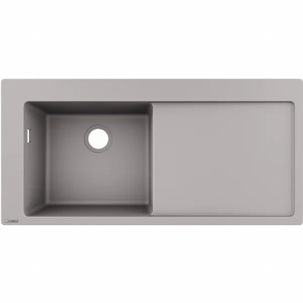 Мийка для кухні Hansgrohe S51 S5110-F450 43330380 з сушаркою праворуч, сірий бетон