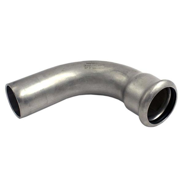 Коліно прес нержавійка (1 муфта) RM Inox PRES Ø 42/90° мм