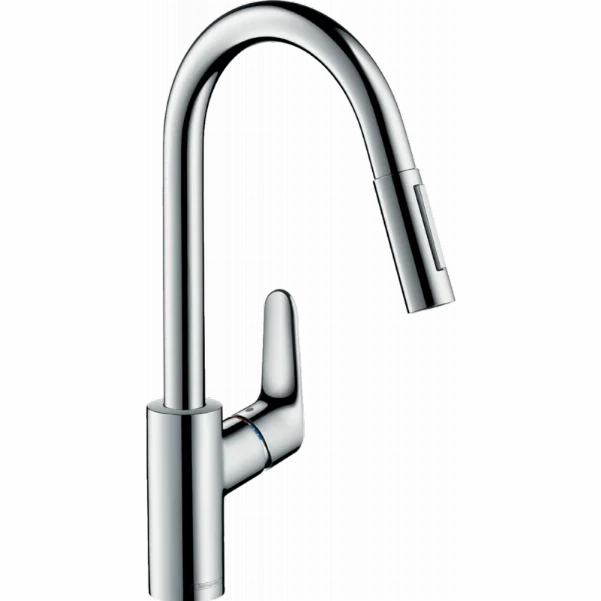Смеситель Hansgrohe Focus M41 2Jet для кухонной мойки с выдвижным душем sBox, хром 73880000