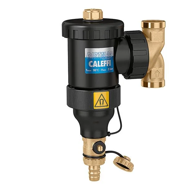Дешламатор універсальний з магнітом Caleffi Dirtmag Ø 3/4" (матеріал: композит, фільтрація: 5 μm, Pa=3,0 bar, t=0–90 °C)