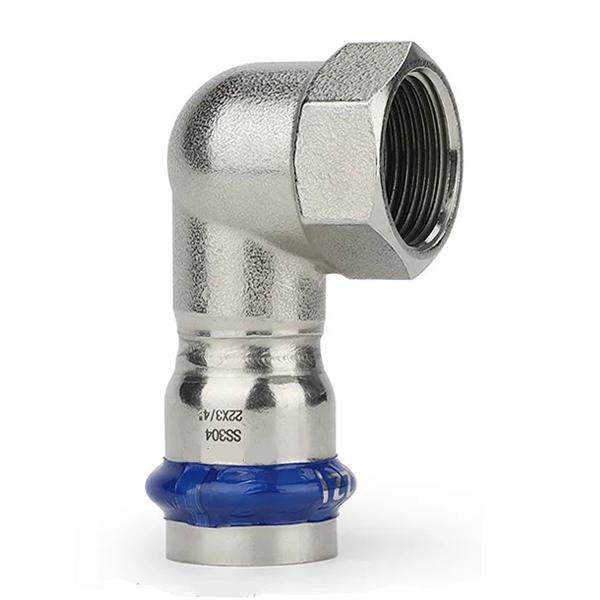 Коліно коротке прес нержавійка ASG Inox Press Ø 28×1" внутрішня різьба