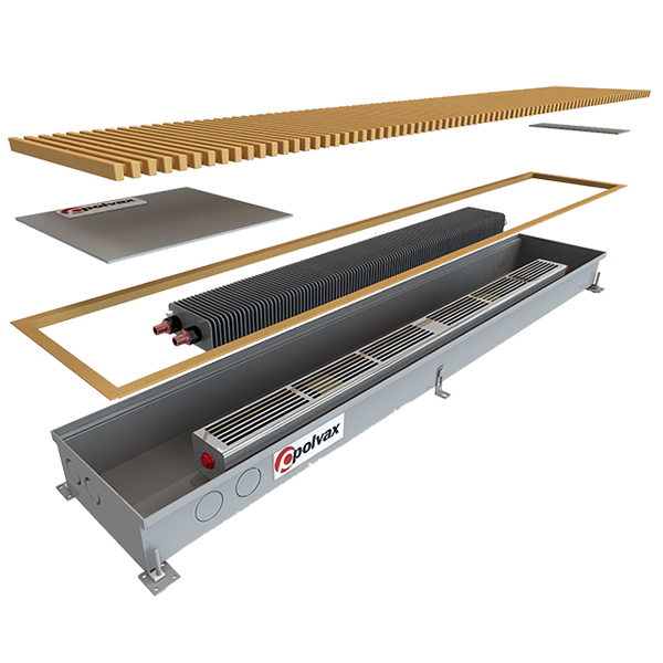Конвектор в підлогу Polvax КV.PLUS.PREMIUM 300x1000x120 мм 1362 Вт