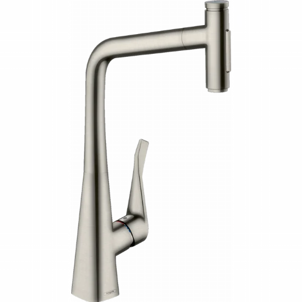 Змішувач для кухонної мийки Hansgrohe Metris M71 з висувним душем, колір: під сталь