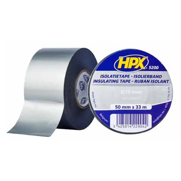 Лента ПВХ изоляционная HPX 5200 - 50 мм х 33 м (серая пленка)