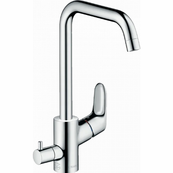 Змішувач Hansgrohe Focus E2 для кухонної мийки з запірним клапаном для посудомийної машини, хром 31823000