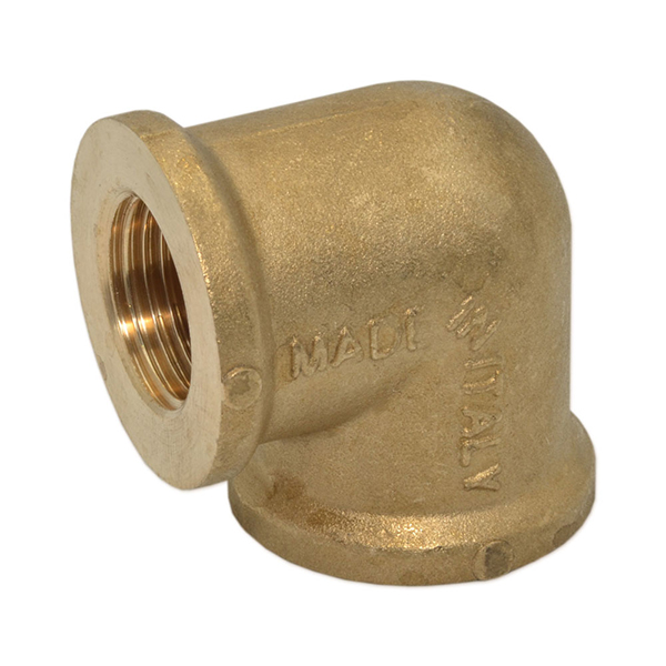 Коліно редукційне латунне Pattaroni Ø 3/4"×3/8" внутрішня різьба