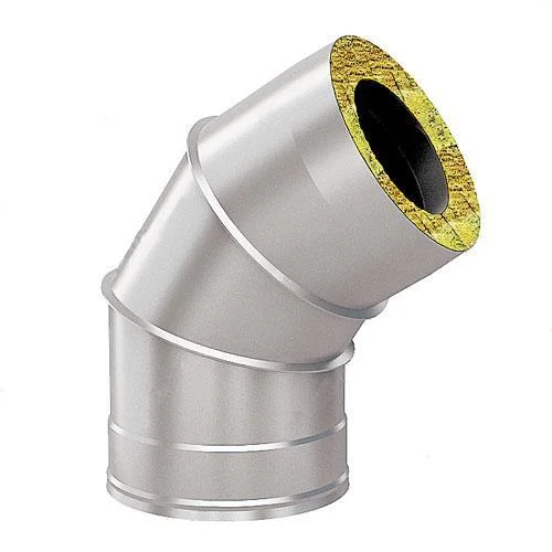 Коліно для димоходу Ø 250/320x45° нерж.- нерж. (сталь 0,5 мм AISI)