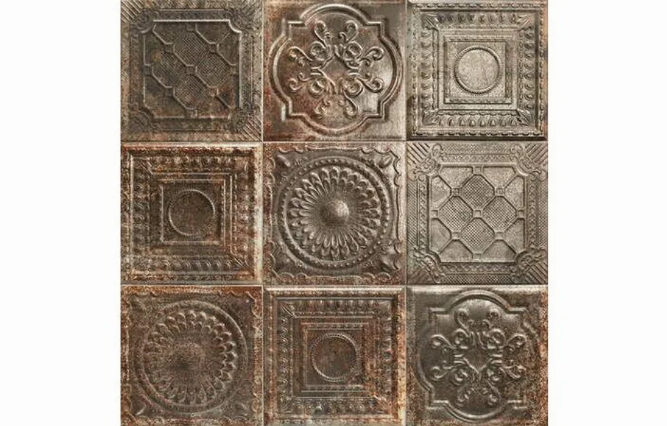 Плитка настенная Tin Tile Rusty Nero 200x200 Mainzu
