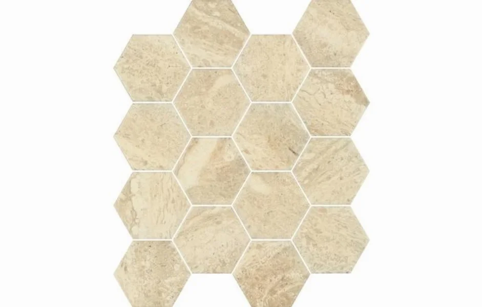Мозаика Sunlight Stone Beige Hexagon 220x255x6 Paradyz
