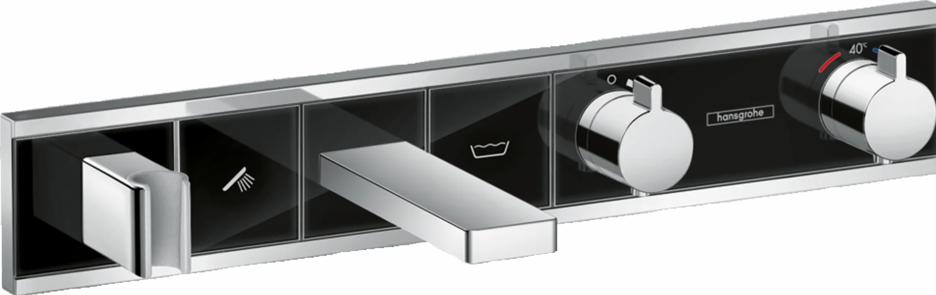 Термостат Hansgrohe RainSelect 15359600 на 2 споживача, для ванни, чорний