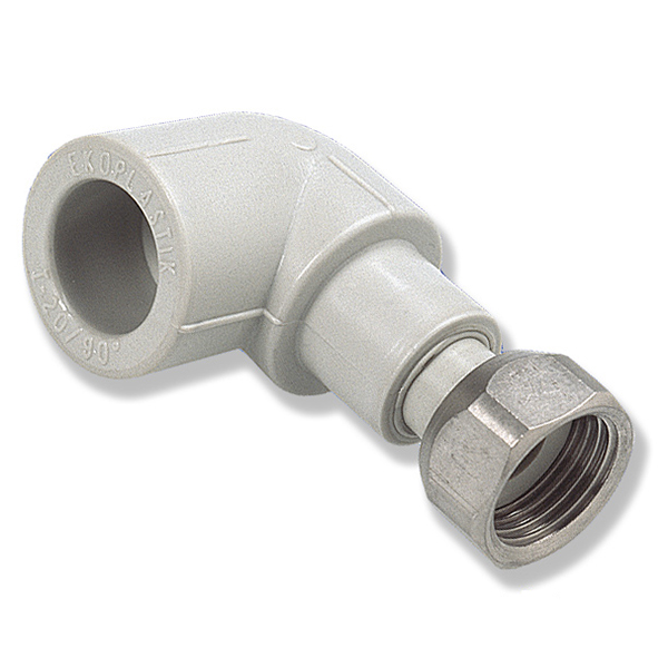 Коліно PPR Ekoplastik Ø 20×1/2" з накидною гайкою